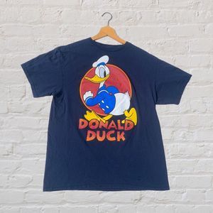 Donald Duck Sailor Graphic Navy Blue T-Shirt Disney Merch Size Large
